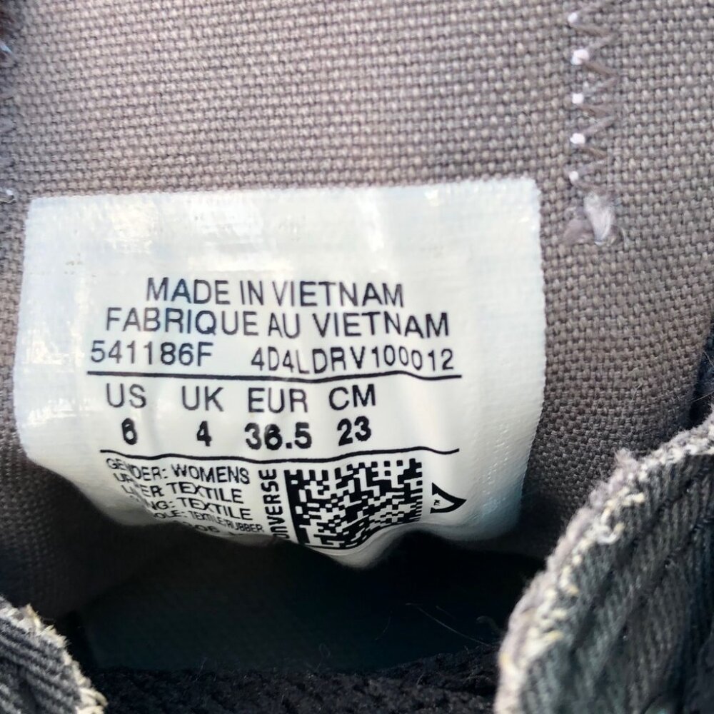 Converse All Star Low Top Black Double Tonge Studded Women's Sneaker - Picture 5 of 7